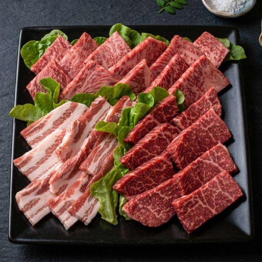 本格お店で使う焼肉テーブル　引き取り限定 焼肉ファミリーセット（和牛カルビ・和牛モモ・豚カルビ）約2~3人前