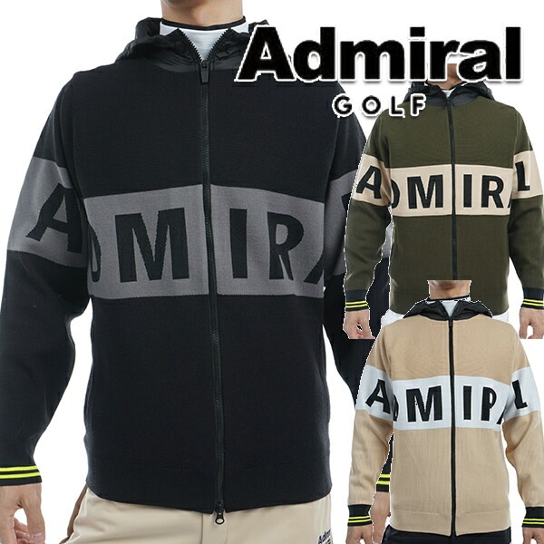 アドミラル 2024年秋冬モデル メンズ 防風裏地付 フルジップ ニット ジャケット ADMA491 Admiral GOLF【24】