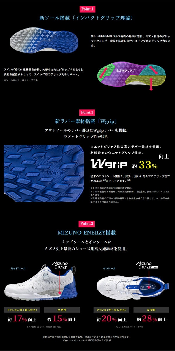 ミズノ メンズ ジェネム WG GTX ボア スパイクレス ゴアテック