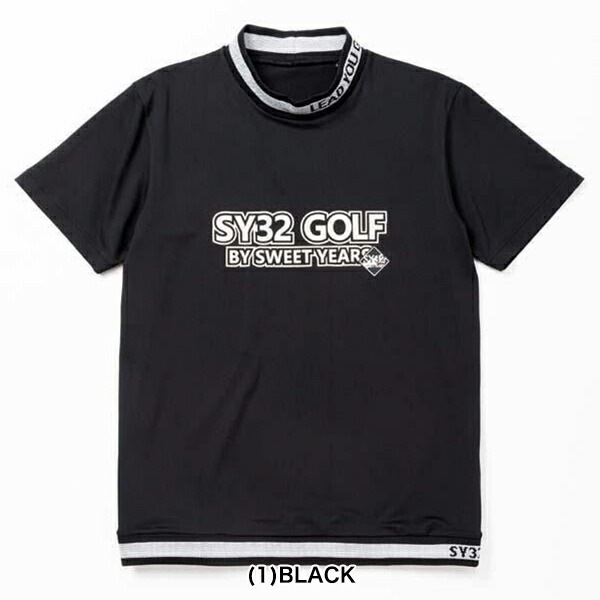 格安，新品 SY32 GOLF メンズ モックネック 半袖 シャツ SYG-23S16 36G