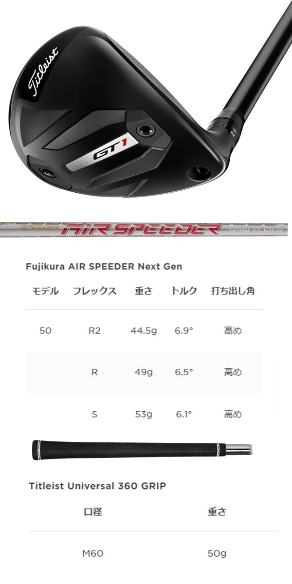 タイトリスト メンズ GT1 ユーティリティ メタル Fujikura AIR SPEEDER