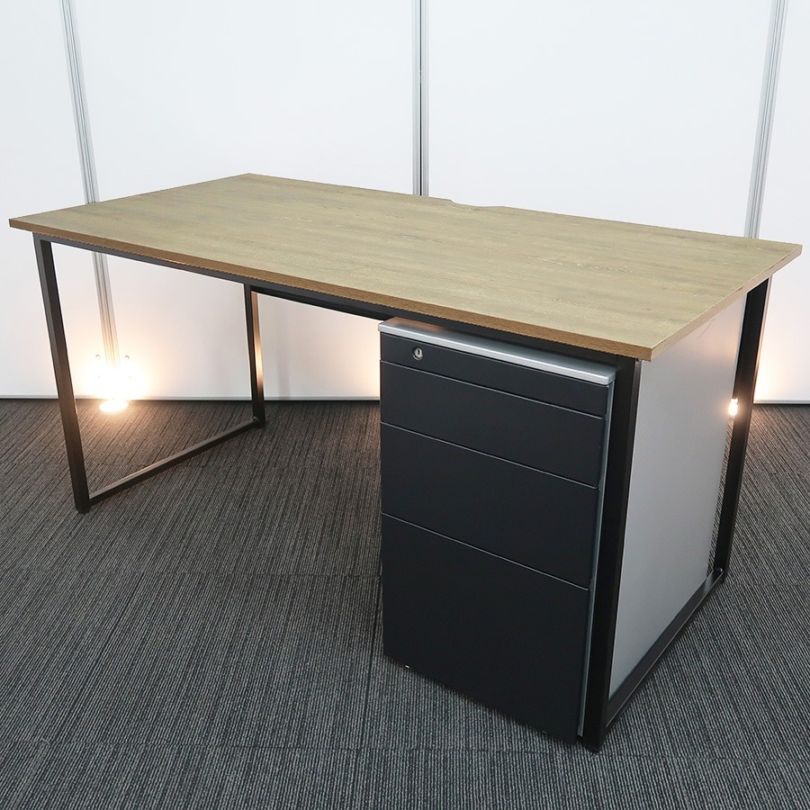 【オフィスデスク】【事務机】【平机＋ワゴンセット】<br>中古オフィス家具<br>■FOB ＋ プロユニット