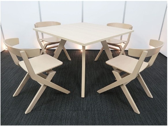 【中古】 ウッドチルト + ウッドサイド コクヨ 会議テーブル+チェア④脚セット 中古 3604