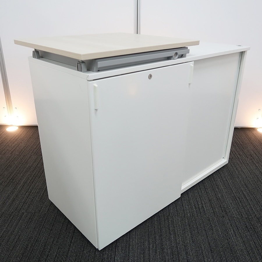 【中古】オカムラ デスクサイド収納（引き違い扉）中古 3738