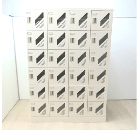 【中古】【シューズボックス・シューズロッカー（24人用）】　オカムラ／9346SP（鍵なしタイプ）中古オフィス家具　
