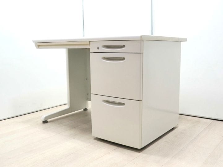 【中古】SD-V オカムラ 片袖机 幅1000 ホワイト 中古 3858