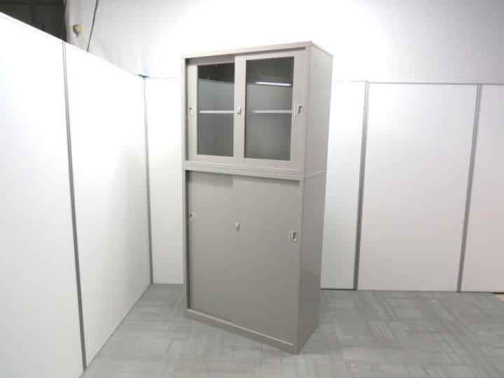 【中古】内田洋行 引き違い上下書庫 A4対応　中古オフィス家具