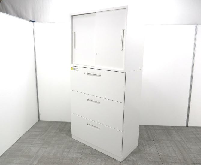 中古オフィス家具 内田洋行 ハイパーストレージ 引き違い＋3段ラテラル書庫