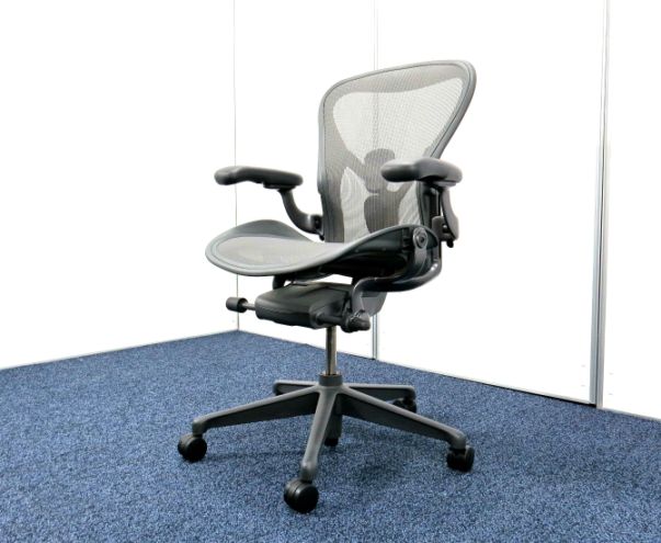 アーロンチェア ハーマンミラー (Herman Miller) リマスタード ダークカーボンベース Bサイズ 中古 3896 №3