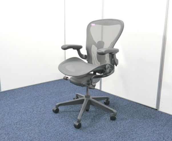 アーロンチェア ハーマンミラー (Herman Miller) リマスタード ダークカーボンベース Bサイズ 中古 3899 №1