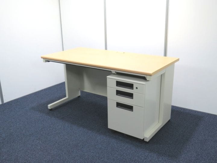 フラットライン プラス 147平机+3段ワゴンセット 中古 Y3963