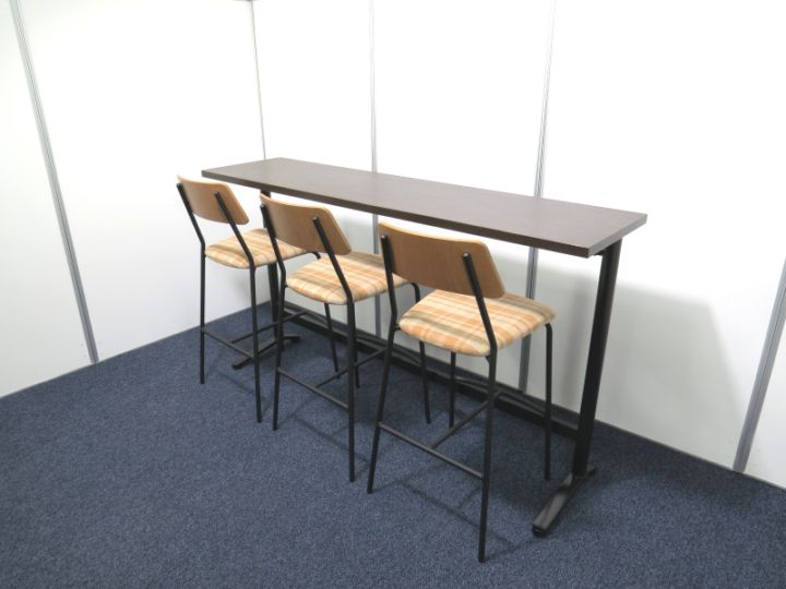 ハイテーブル＋ハイチェアセット イナバ カウンターテーブル チェアベージュ 中古 P3990 