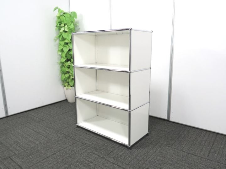 未使用品■USM/ハラーシステム■オープンシェルフ　1列4段　白　収納　オフィス □USM/ハラーシステム□オープンシェルフ 1列3段 白 収納