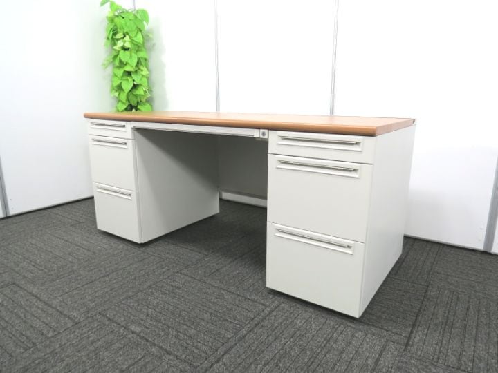 US プラス W1600 両袖机 US-NT167 T2 中古 S4120