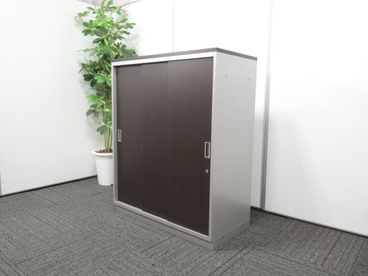 シンラインキャビネットR イトーキ 3枚扉引き違い書庫 HTR-109RS-ZW49 中古 Y4197