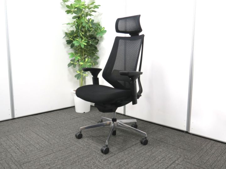 【中古】デュオラ コクヨ CRS-G3000E6 メッシュ 可動肘 ヘッドレスト 中古 Y4219