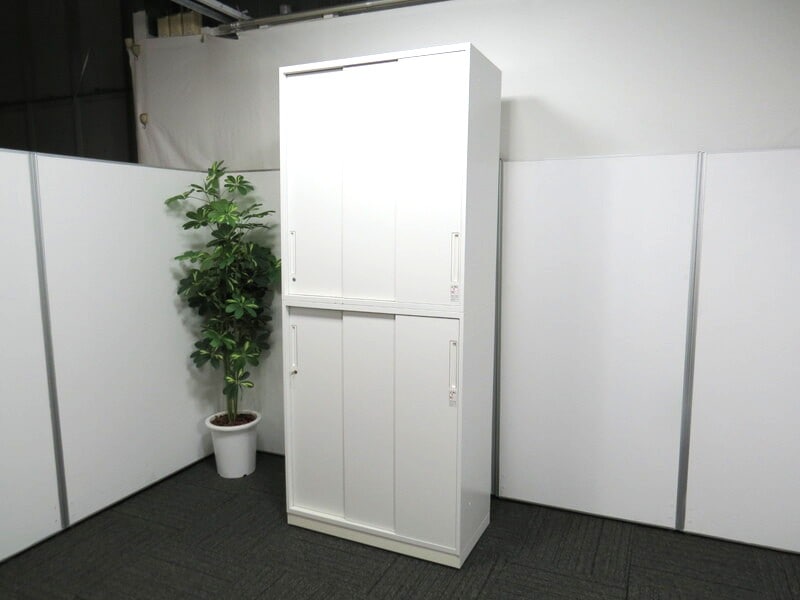 【中古】エディア コクヨ 3枚引き違い上下書庫 BWUH-HD359SAW 中古 S4251