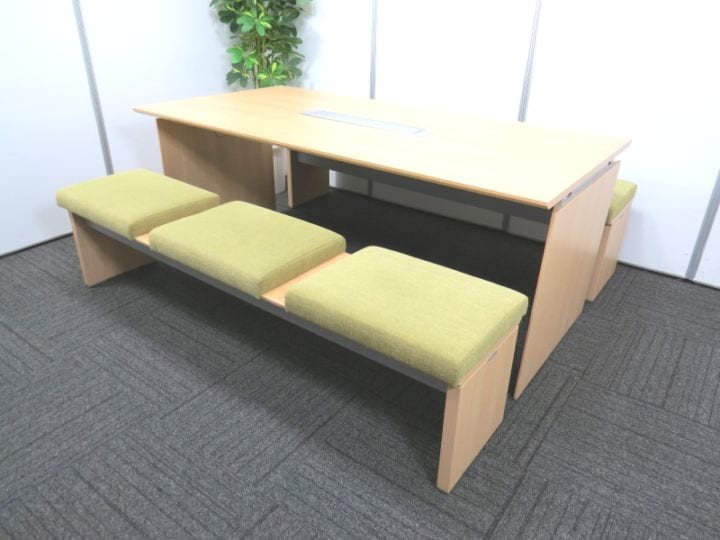【中古】プロセルバ オカムラ テーブル+ベンチセット 3D117P MK37 中古 S4280