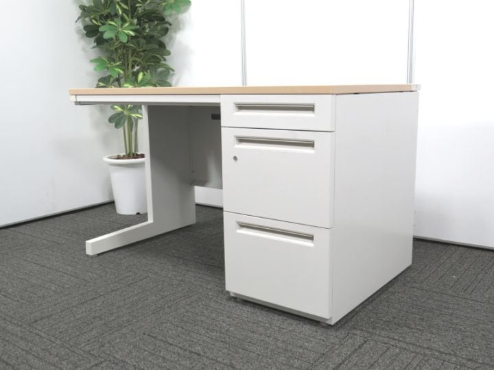 【中古】スカエナ 内田洋行 127片袖机 5-110-6640 ライトファインウッド 中古 Y4281