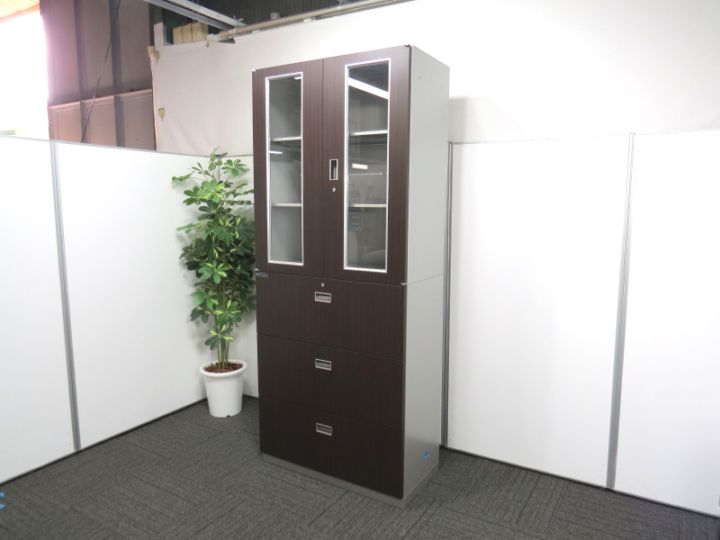 【中古】シンラインキャビネットR イトーキ 両開き+3段ラテラル書庫 中古 R4302