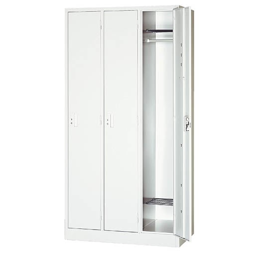 【新品】BFIシリーズ 井上金庫 3人用ロッカー BFI-3 ホワイト 新品オフィス家具