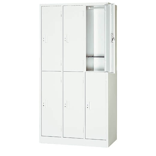 【新品】BFIシリーズ 井上金庫 6人用ロッカー BFI-6 ホワイト 新品オフィス家具