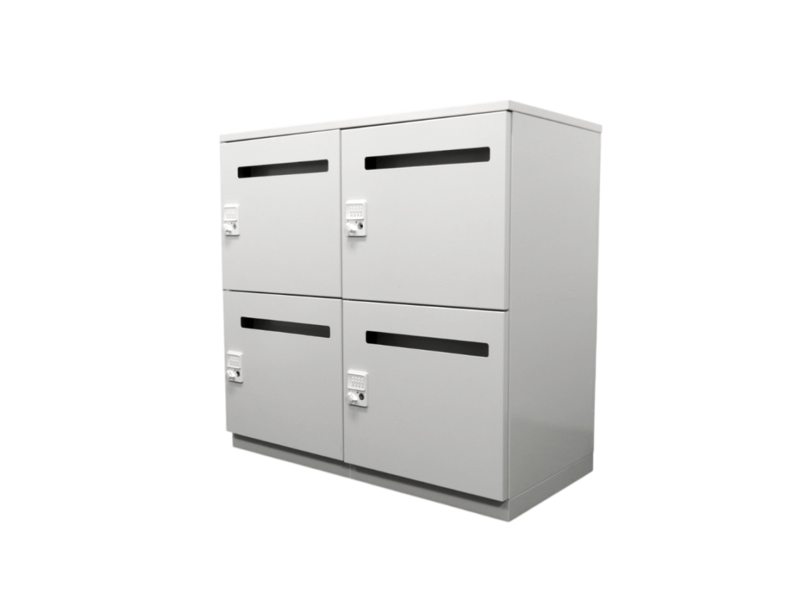 【中古】ILシリーズ プラス パーソナルロッカー 4人用2列2段 投函口あり ダイヤル錠 中古オフィス家具 S4325
