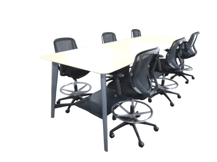 【中古】ライブス+シルフィー オカムラ ハイテーブル+ハイチェアセット 中古オフィス家具 RS4336