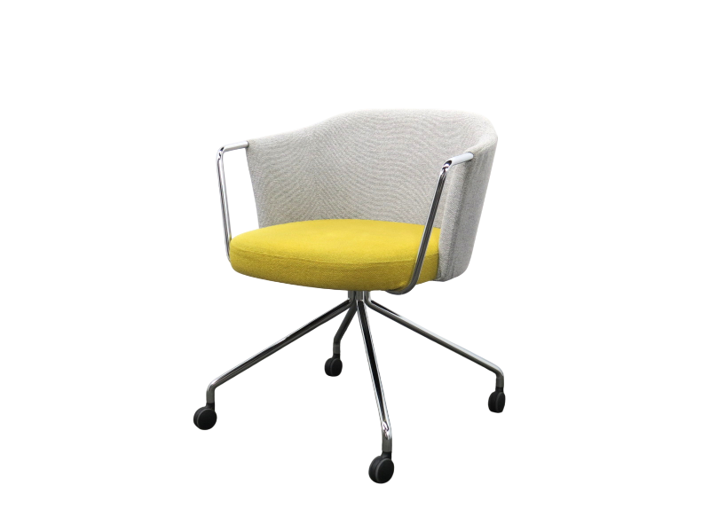 【中古】コーデ コクヨ パイプ肘タイプ メッキ脚 ミーティングチェア 中古オフィスチェア Y4737