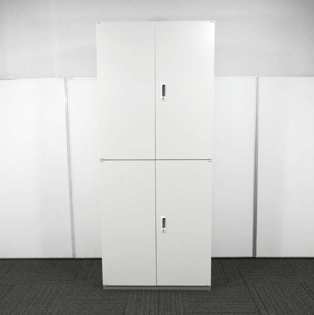 【中古】LX-5 プラス 両開き上下書庫 ホワイト L5-105A-W4 中古オフィス家具 R4840