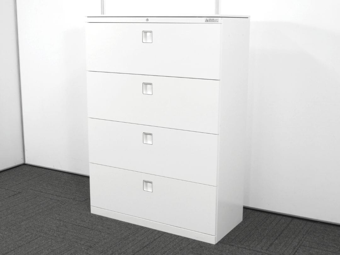 【中古】レクトライン オカムラ 4段ラテラル書庫 天板付き 4HG5ZC-ZA75 中古オフィス家具 Y4866