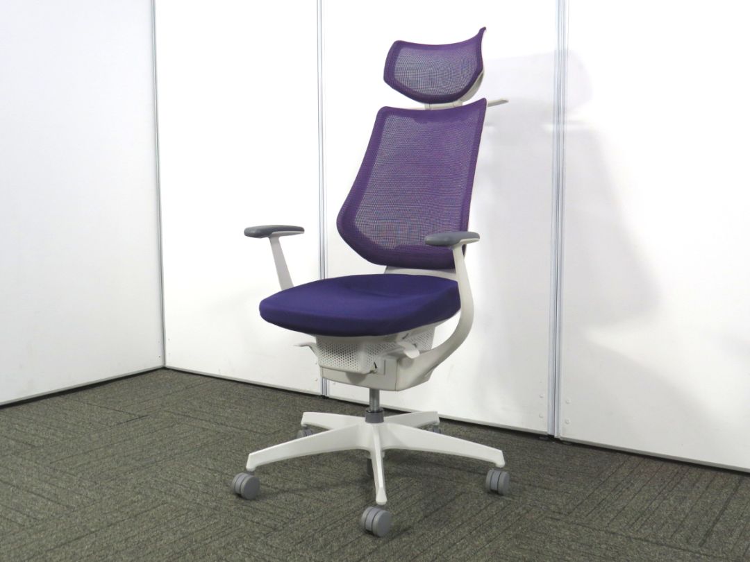 【中古】イングチェア コクヨ バーチカルタイプ ヘッドレスト 固定肘 CRS-G3402E1 中古オフィス家具 R4891