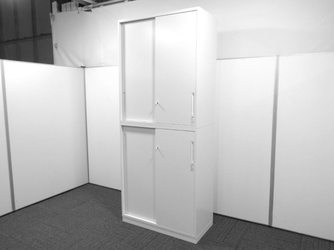 【中古】エディア コクヨ 2枚引き違い上下書庫 中古オフィス家具 S4905