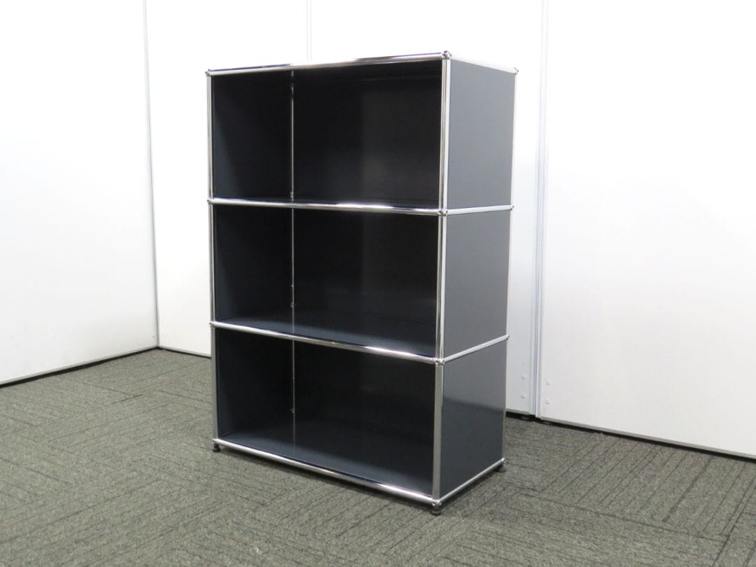 【中古】ハラーシステム USMモジュラーファニチャー 1列3段 アントラサイト 中古オフィス家具 R4971