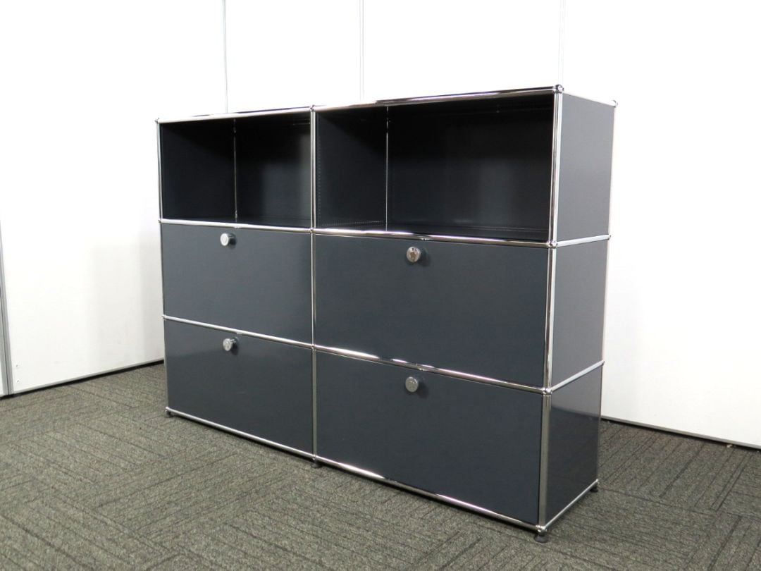 【中古】ハラーシステム USMモジュラーファニチャー 2列3段 アントラサイト 中古オフィス家具 R4992
