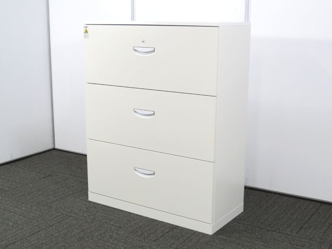 【中古】クウォール アールダブリュー 生興 天板付き3段ラテラル書庫 23年製 中古オフィス家具 S4998