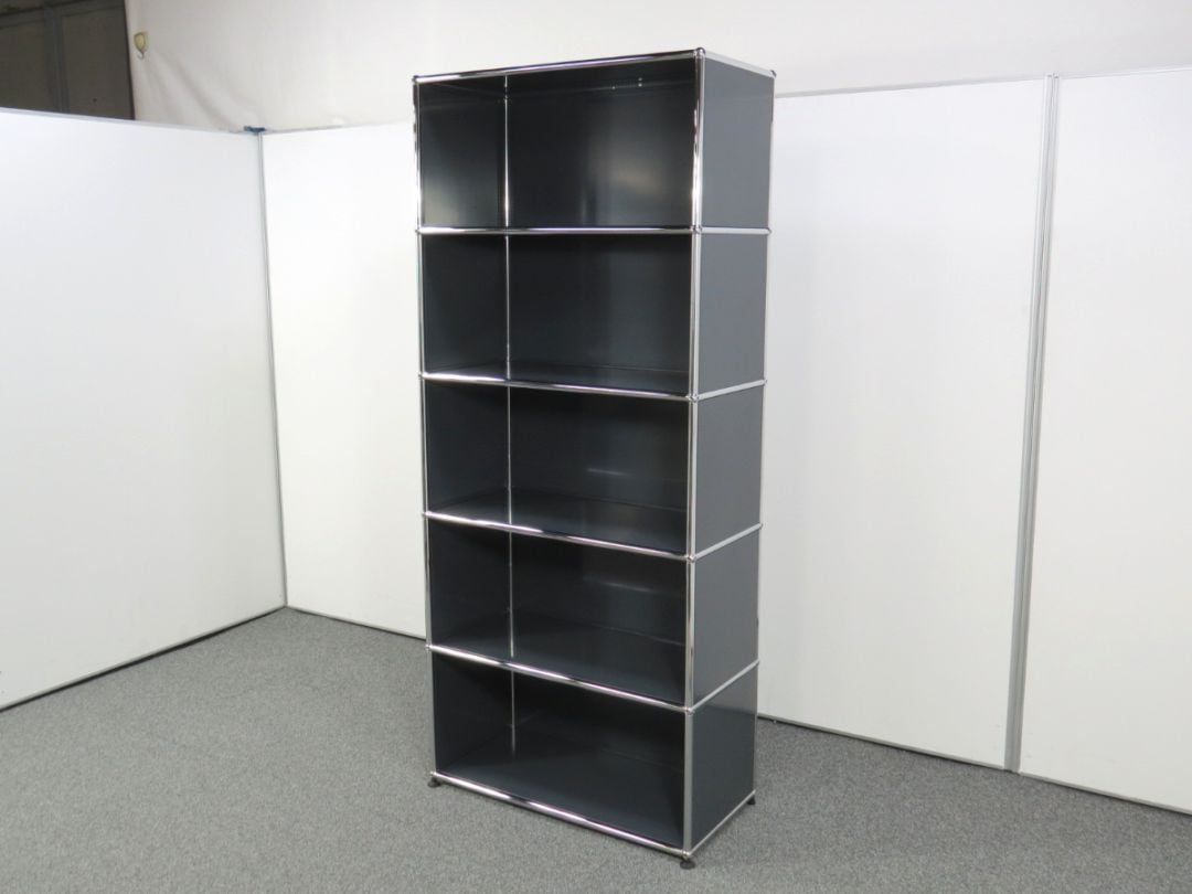 【中古】ハラーシステム USMモジュラーファニチャー 1列5段 №1 アントラサイト 中古オフィス家具 R5004
