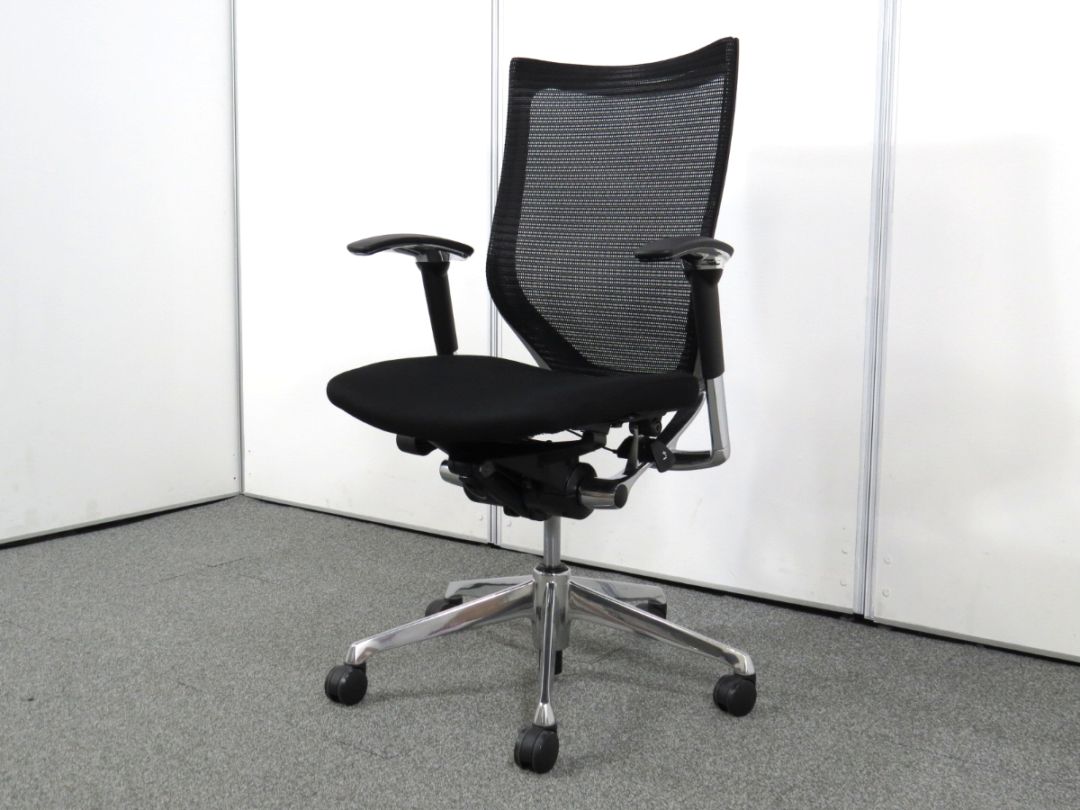 【中古】バロン オカムラ ハイバック ポリッシュ脚 アジャストアーム CP85BR-FDF1 中古オフィス家具 Y5095