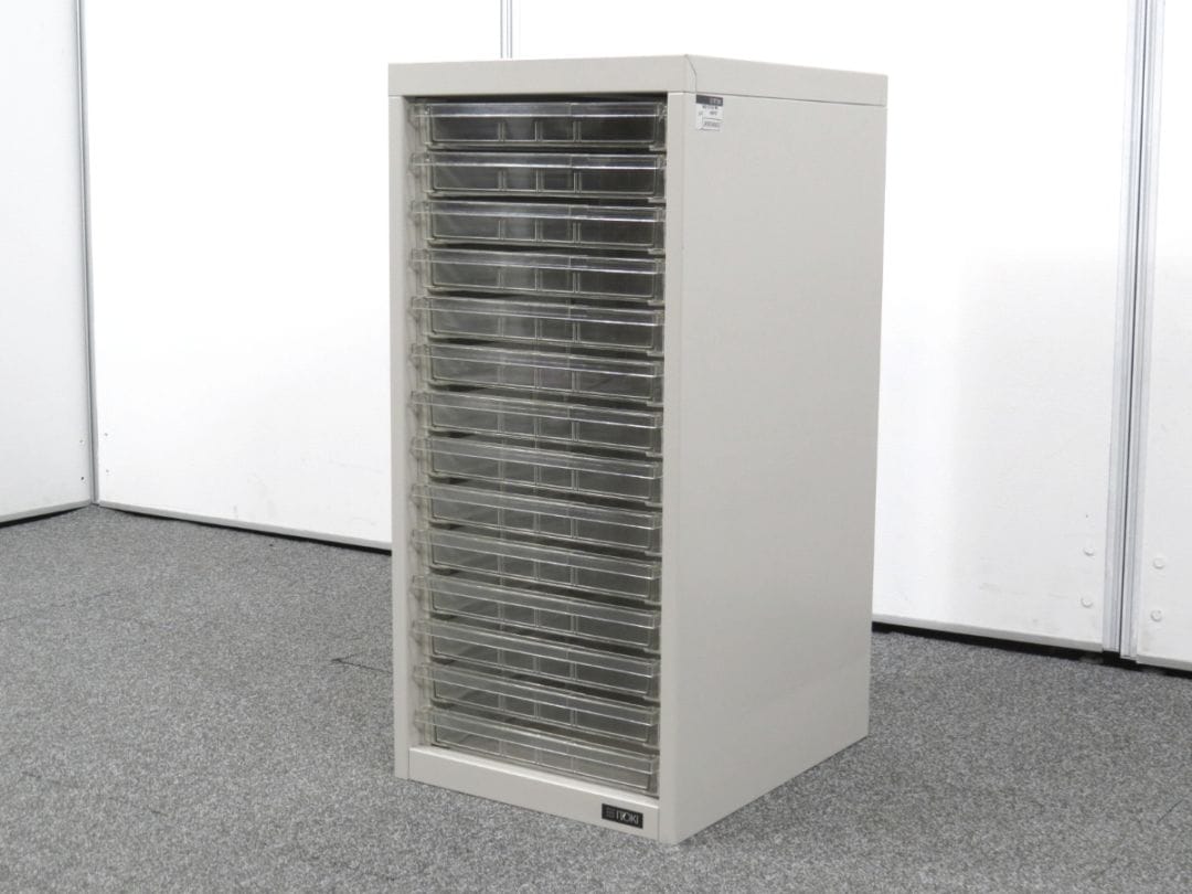 【中古】クリスタルキャビネット イトーキ A4浅型トレイ14段 HKS-0712A-WE 中古オフィス家具 S5104