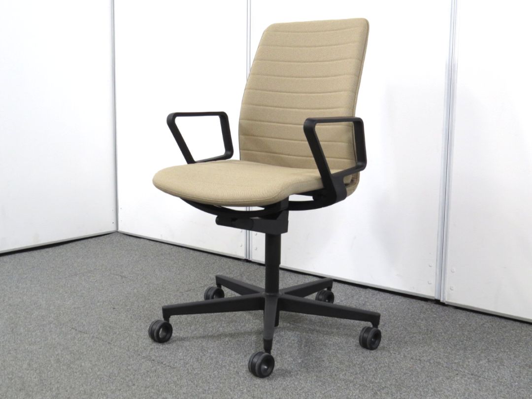 【中古】ファブレチェア コクヨ ストライプタイプ サークル肘 23年製 C01S-B102C-1 中古オフィス家具 P5179R