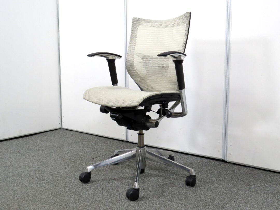【中古】バロンチェア オカムラ アジャストアーム ランバーサポート ポリッシュ脚 ローバック CP83AS FEH3 中古オフィス家具 R5202R
