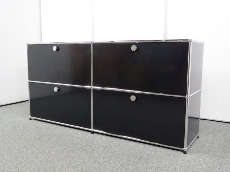 中古】ハラーシステム USMモジュラーファニチャー 2列2段 ブラック