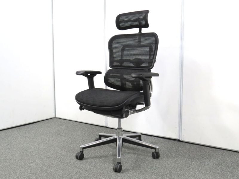 中古】ベーシックチェア エルゴヒューマン ヘッドレスト 可動肘 中古