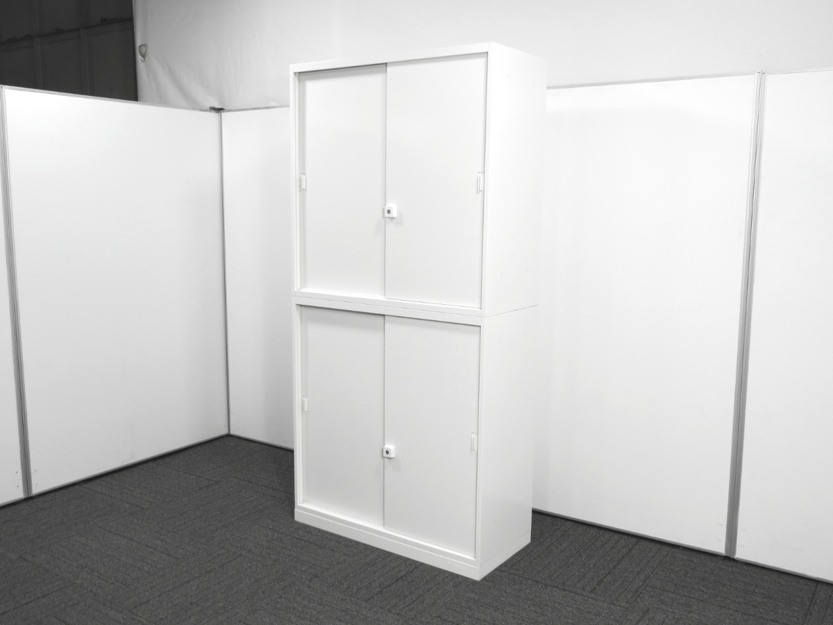 中古】レクトライン オカムラ 引き違い上下書庫 4H412Y-ZA75 中古