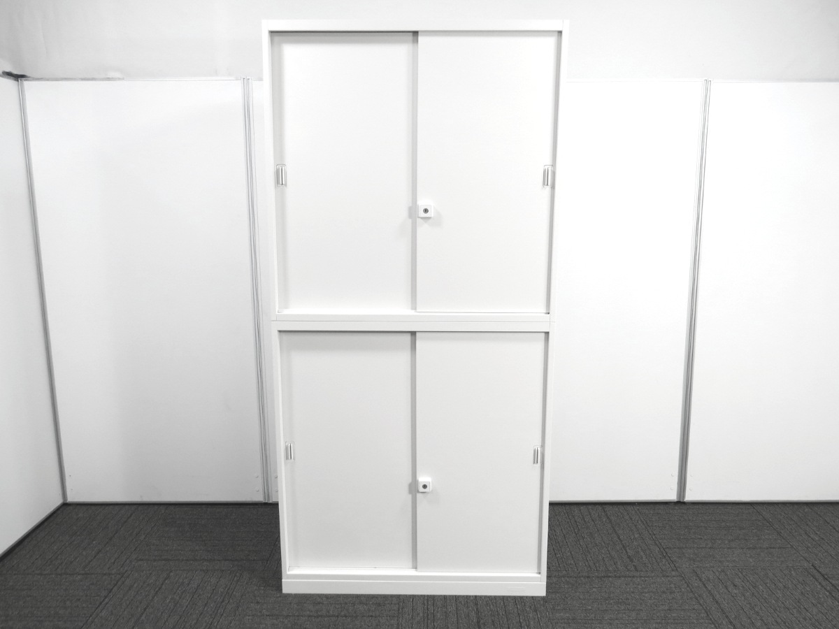 中古】レクトライン オカムラ 引き違い上下書庫 4H412Y-ZA75 中古