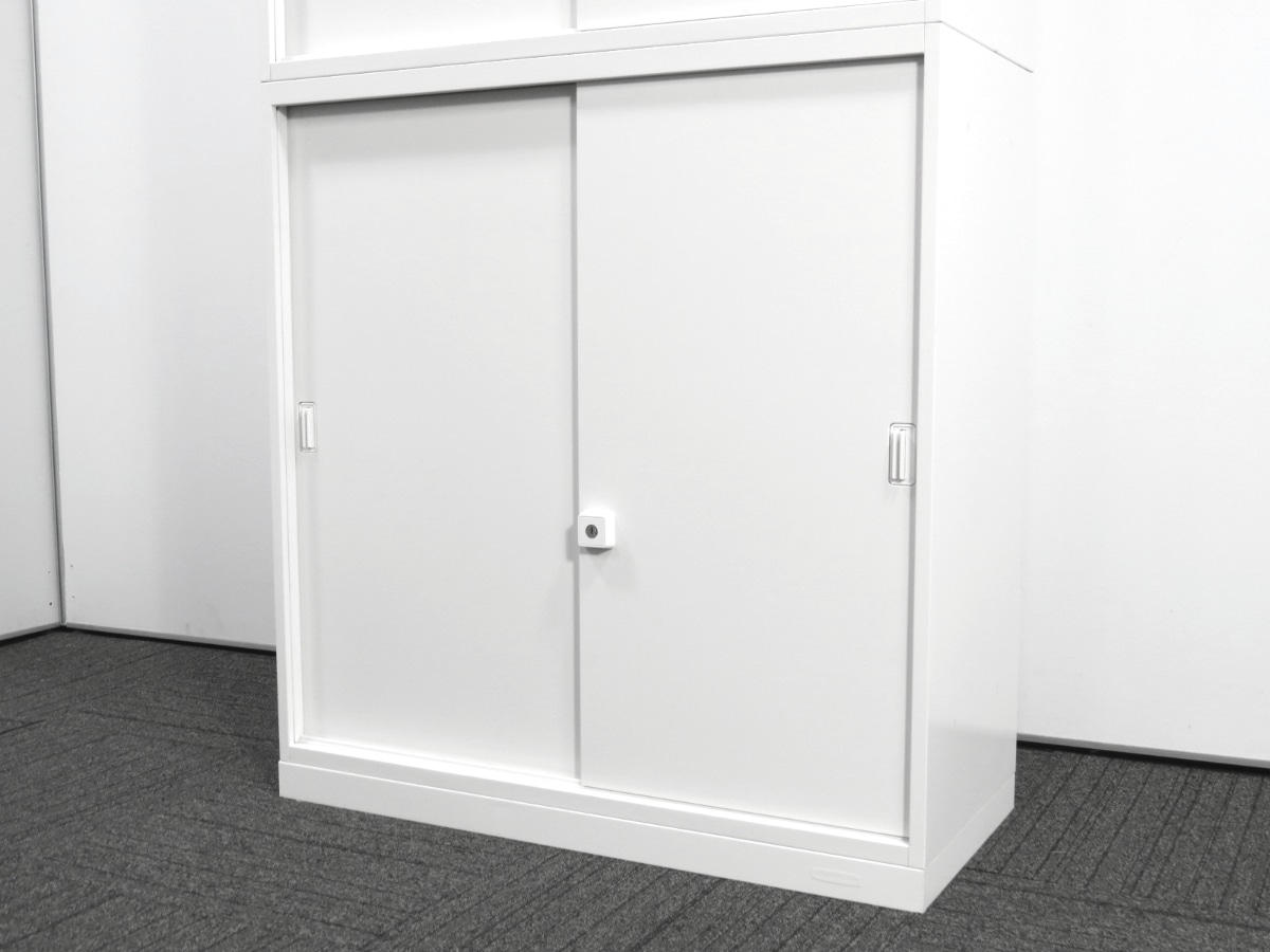 中古】レクトライン オカムラ 引き違い上下書庫 4H412Y-ZA75 中古