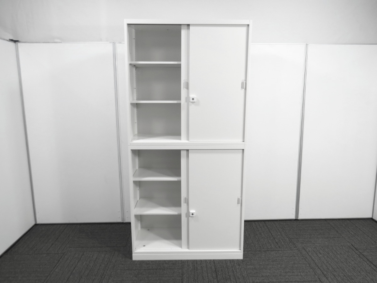 中古】レクトライン オカムラ 引き違い上下書庫 4H412Y-ZA75 中古