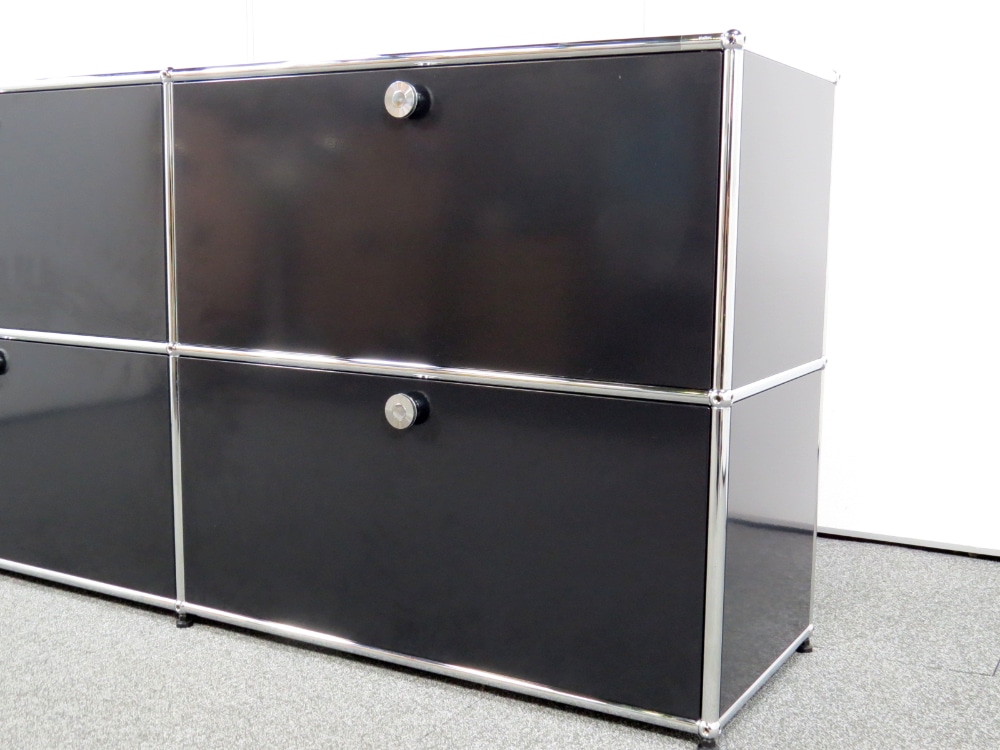 中古】ハラーシステム USMモジュラーファニチャー 2列2段 ブラック