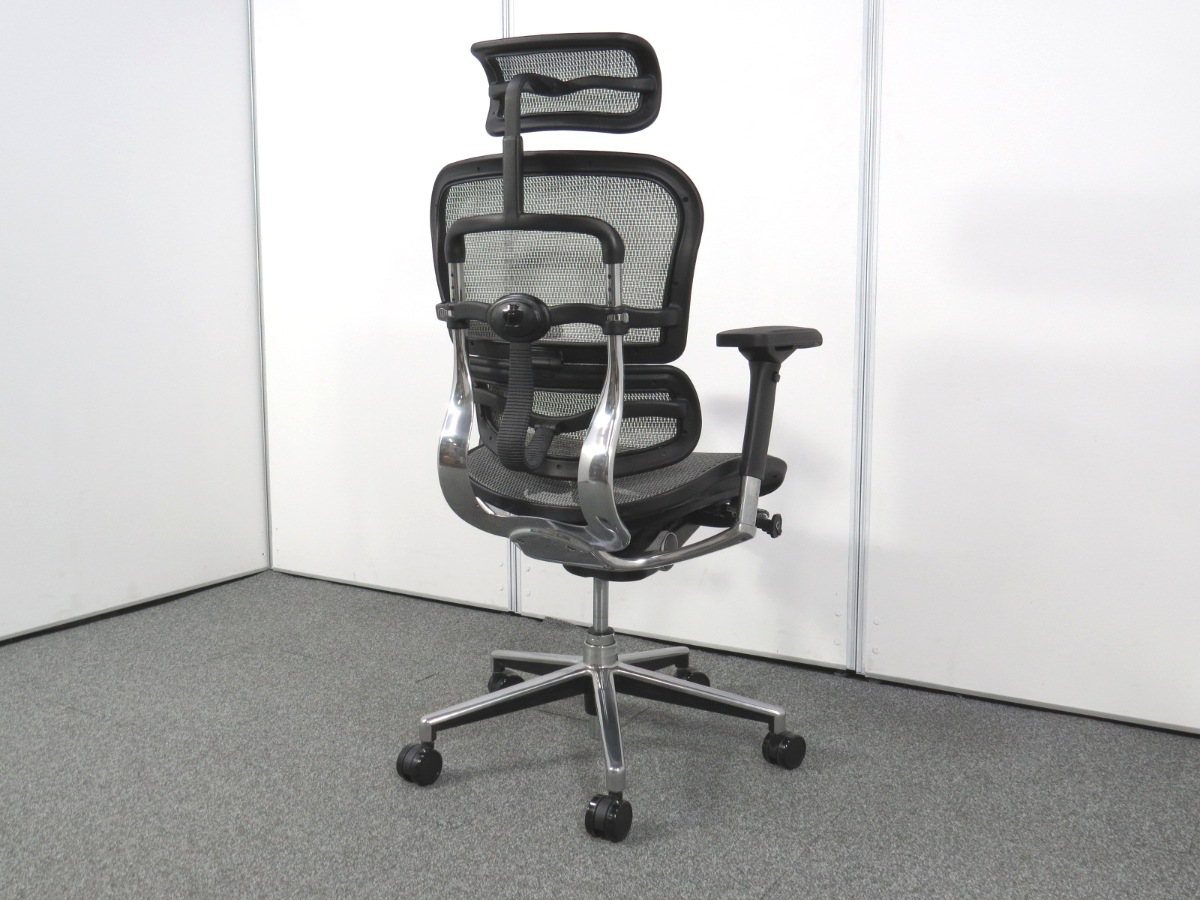 中古】ベーシックチェア エルゴヒューマン ヘッドレスト 可動肘 中古