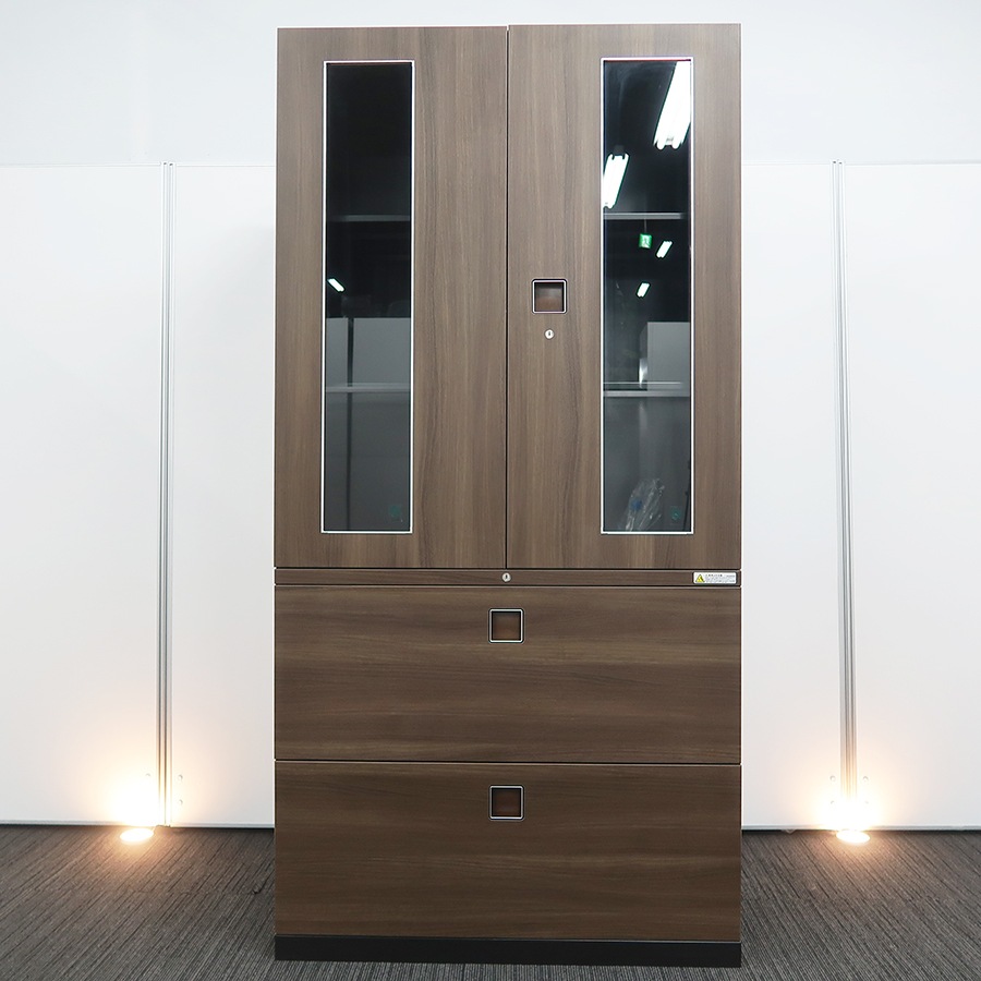 ダークウッド ガラス扉キャビネット ダークウッド ガラス扉キャビネット 【公式通販】